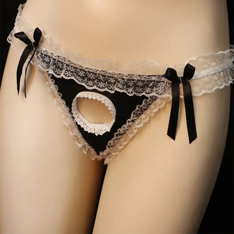 Unisex otvorené súbory nohavičky Men Sexy puzdro Priedušné sissy vystavený kohút gay čipky bikiny bikiny nízky pás