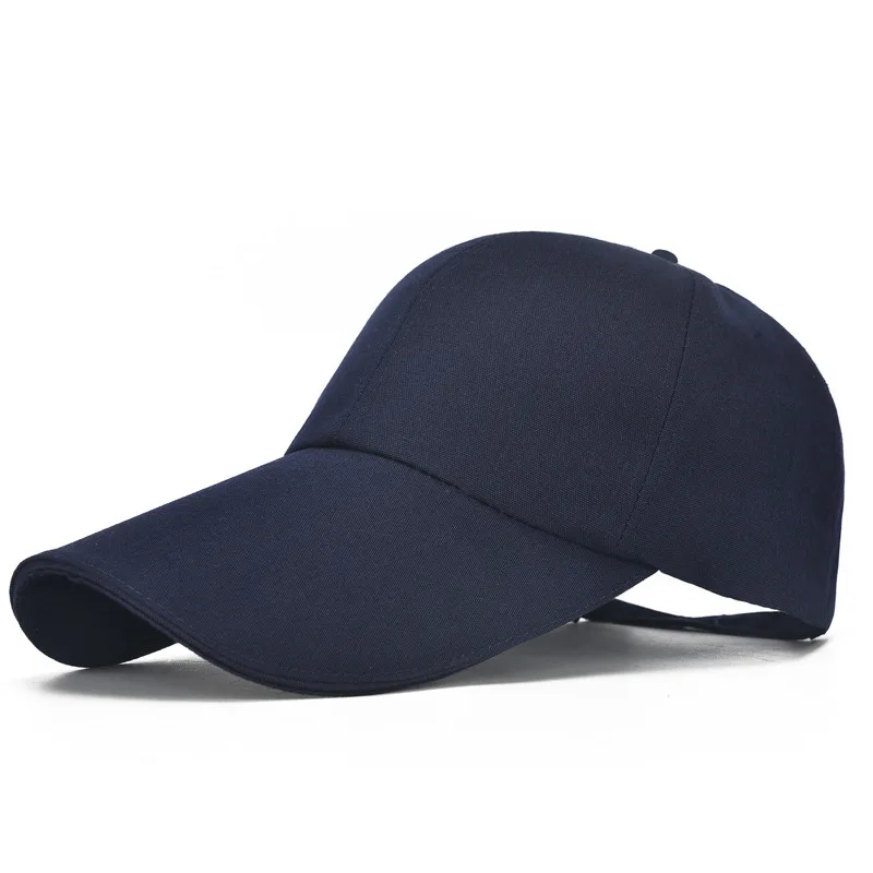 Unisex predĺžené okrajové klobúky Dad Dad Baseball Cap Cotton Nastaviteľné svah Anti-UV nastaviteľný remienok pre vonkajšie športy
