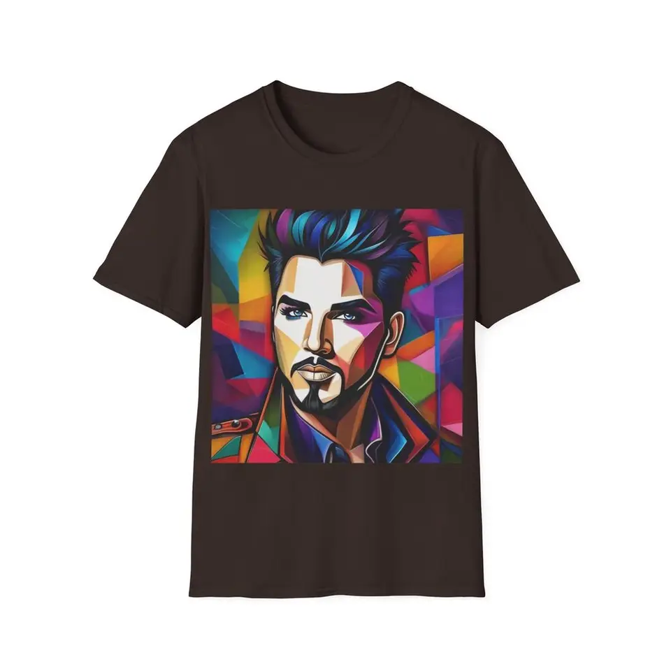 Unisex softstyle tričko Originálny dizajn Abstraktné umenie Adam Lambert Portrét Tee
