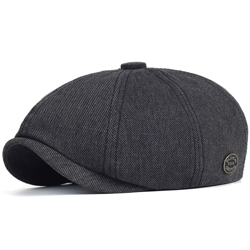 Unisex Solid Cotton Newsboy Caps Four Seasons Octagonal Hat Casual Bivets Cap Cap Cap Gatsby Flat Ivy Hat Plochové čiapky