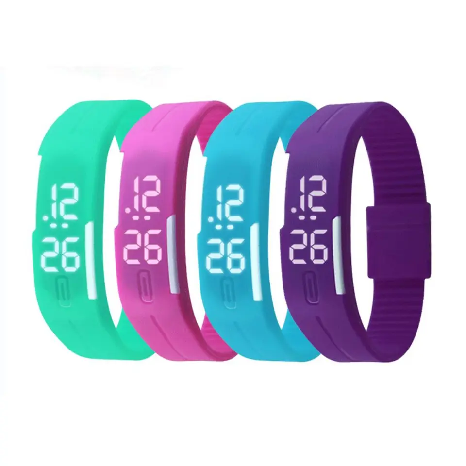 Unisex vodotesný náramok Outdoor Silikone Kids Elektronické hodinky Športové náramkové hodinky Touch Digital Watch LED Touch Watch Watch