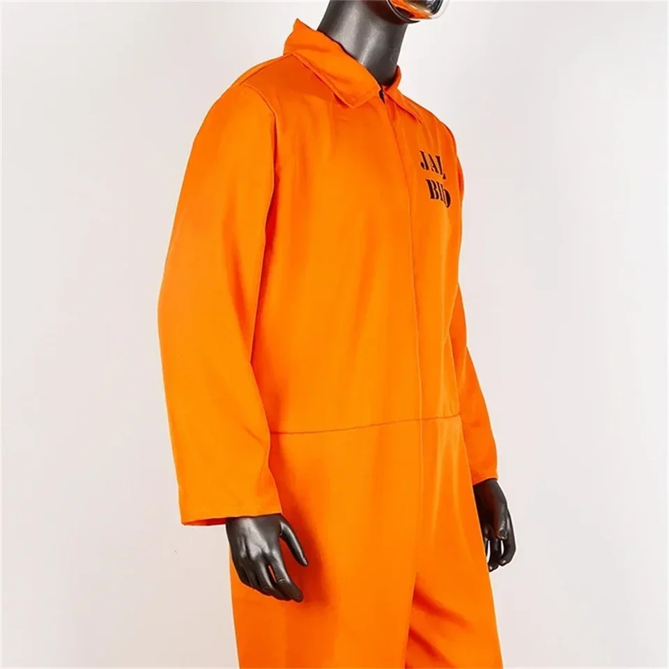 Unisex väzňový kombinéza oblek rukávy pre rukávové kombinézy Cosplay Halloween Karneval Party Outfits Criminal Jailbird Chovanec Bodysuit