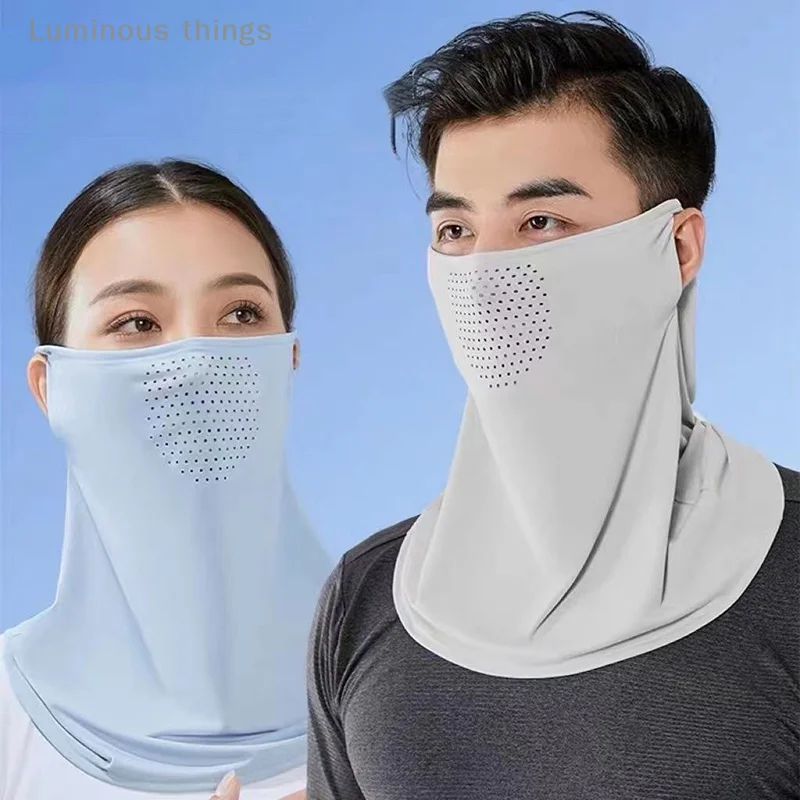 Unisex ľad hodváb Priedušný pokrytý krk kryt UV ochranu vonkajšie čelné šatky s opaľovacou tvár