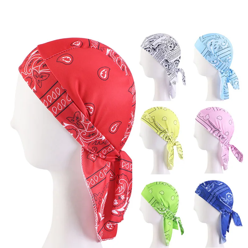 Unisex ženy mužov Bandana Hat Fouting Paisley Durag Tlač priedušnej chemoture Turban Fashion Headwrap Headwar Headar Pirát Pirát hlava šál