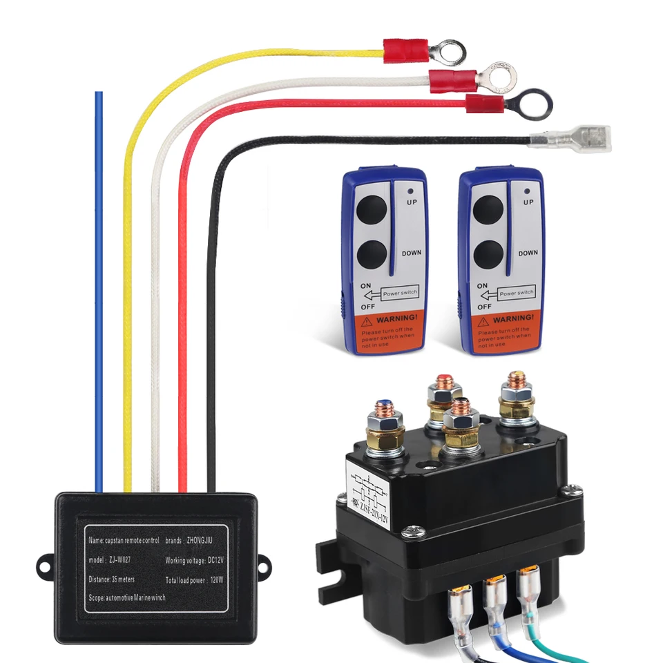 Universal 12V 24V 250A navijak diaľkový diaľkový stykač navijak Solenoid relé dvojča bezdrôtového diaľkového regenerácie pre automobilový motocykel