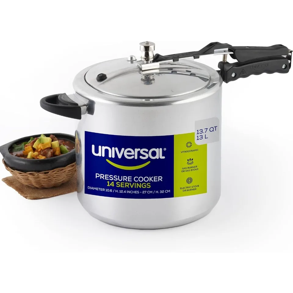 Universal 13,7 Quart / 13 -litrový tlakový hrniec, 14 porcií, tlakový konzerv s viacerými bezpečnostnými systémami a tepelne odolné