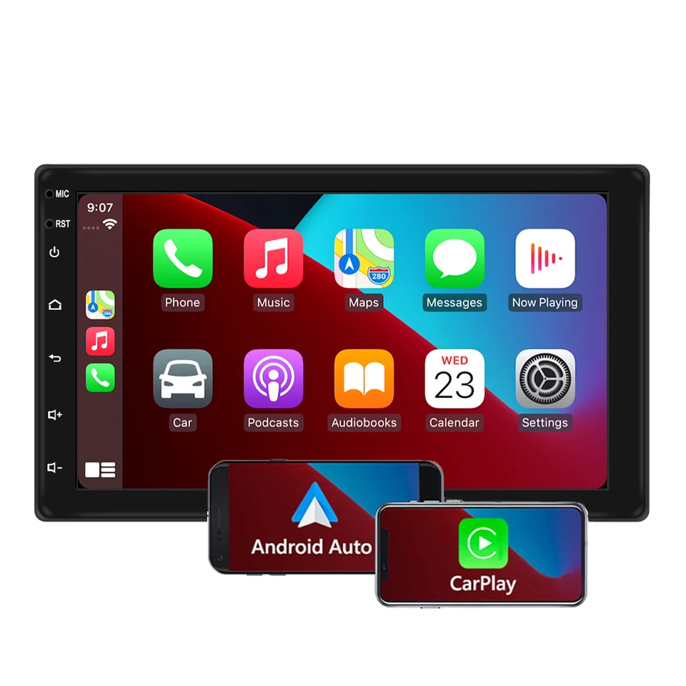 Universal 7 -palcový HD 2,5D obrazovky WiFi Bluetooth 5.0 GPS navigácia Double 2 Din Car Stereo Apple CarPlay