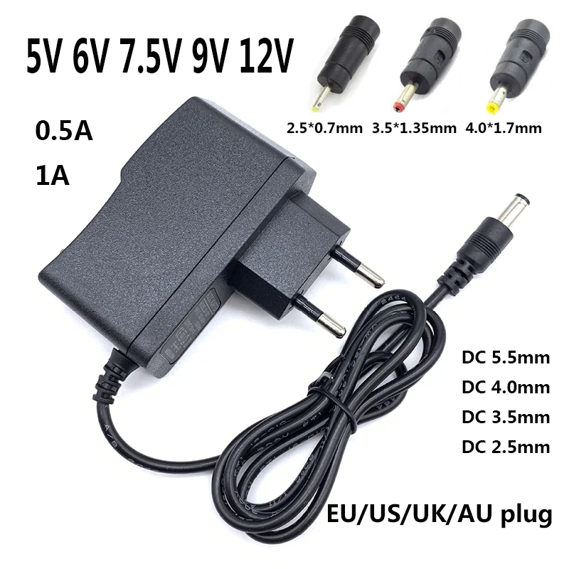 Universal AC DC Adapter 5V 6V 7,5V 9V 12V napájací zdroj 0,5A 1A 12 V adaptérovi prepínanie UK US US