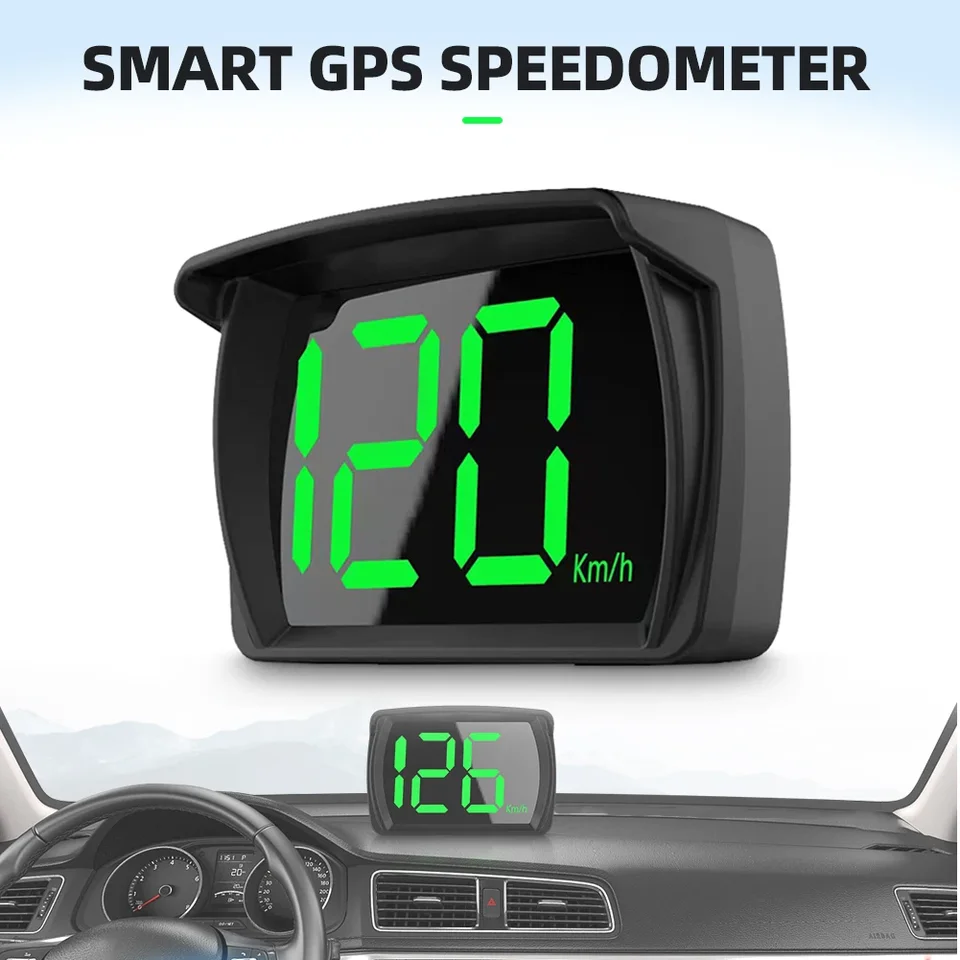 Universal Auto Head Up Displej GPS HUD Digital Schadometer Big Font Speed ​​Meter KMH/mph