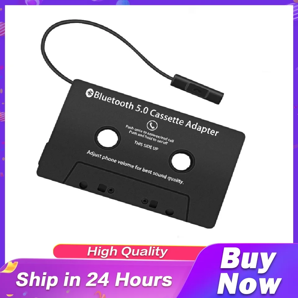 Universal Bluetooth 5.0 Cassette Converter CAR MP3/SBC Audio Cassette pre stereofónny hudobný prehrávač Aux Adapter so stereofónnym zvukom