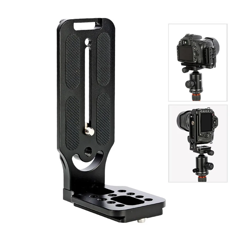 Universal Camera L Bracket Rýchle uvoľnenie L Plate 1/4 palca švajčiarske švajčiarske zvislé video kompatibilné pre Nikon Canon Sony Fuji