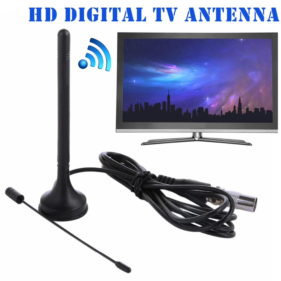 Universal Indoor HD Digital Daal DTA-180 TV Aerial Mini Anténa Prenosná magnetická základňa PUO88