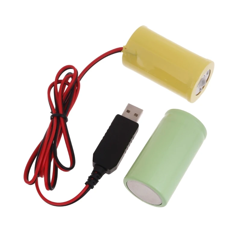 Universal LR20 D eliminátory batérie USB napájaný kábel Vymeňte 2ks 1,5VD batériu pre ovládače hračiek pre hračky Svietidlo