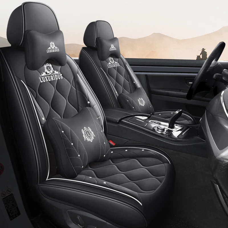Universal Luxury PU Leather Päťmiestne modely autosedačiek pre Toyota Rav4 Volvo S60 BMW X5 F15 Audi Q3 Kia Sorento