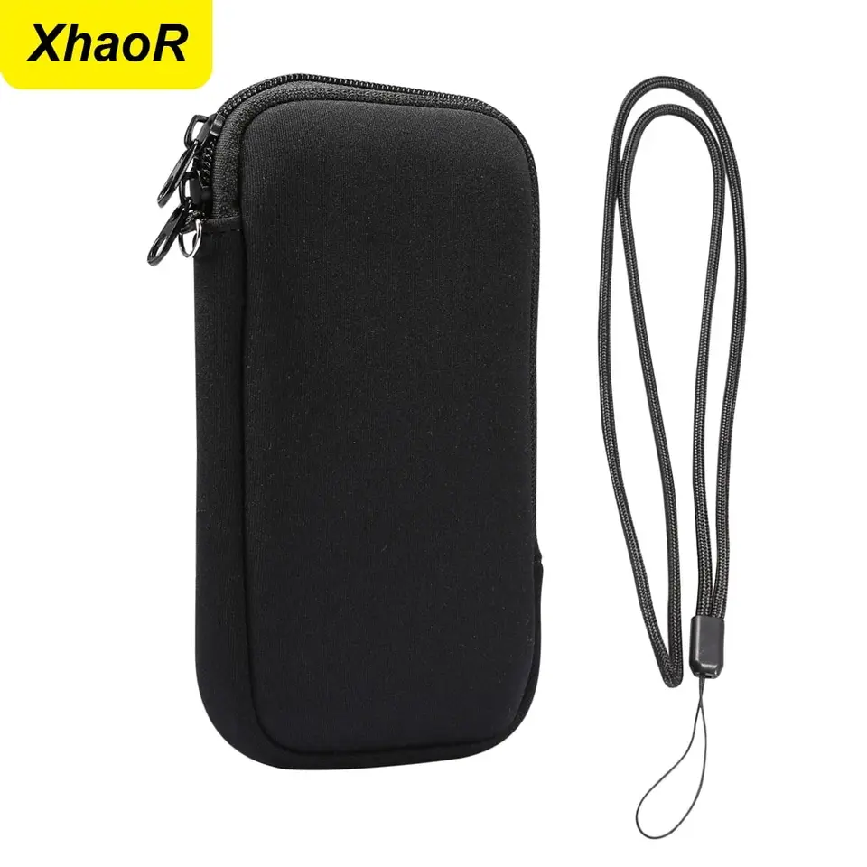 Universal Neoprene Phone Bag pre iPhone 15 14 13 Pro Max Samsung Xiaomi Nabíjací kábel Shock -odolný s viskom na ukladanie lana
