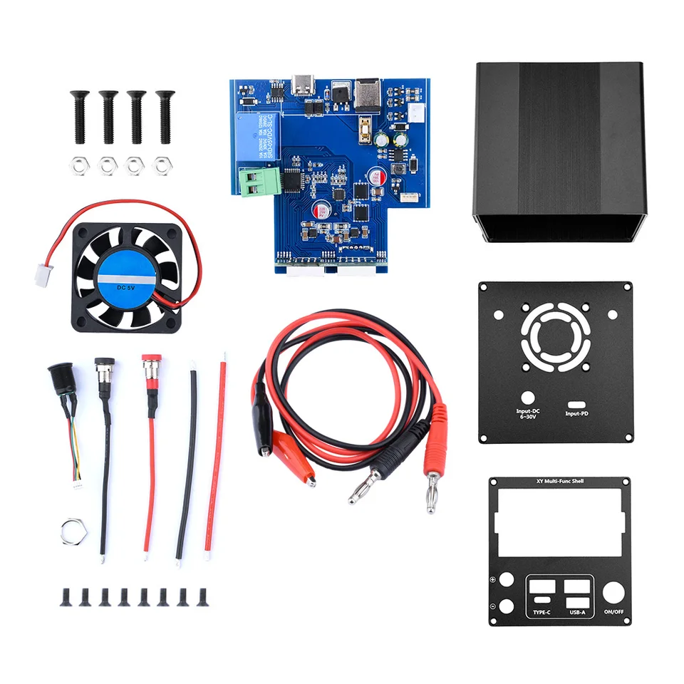 Universal Shell Hliník zliatinový prístroj Power Shell DIY Kit vhodný pre XY-3606 Multi-Interface Vstupný vstup PD napätie Dávky