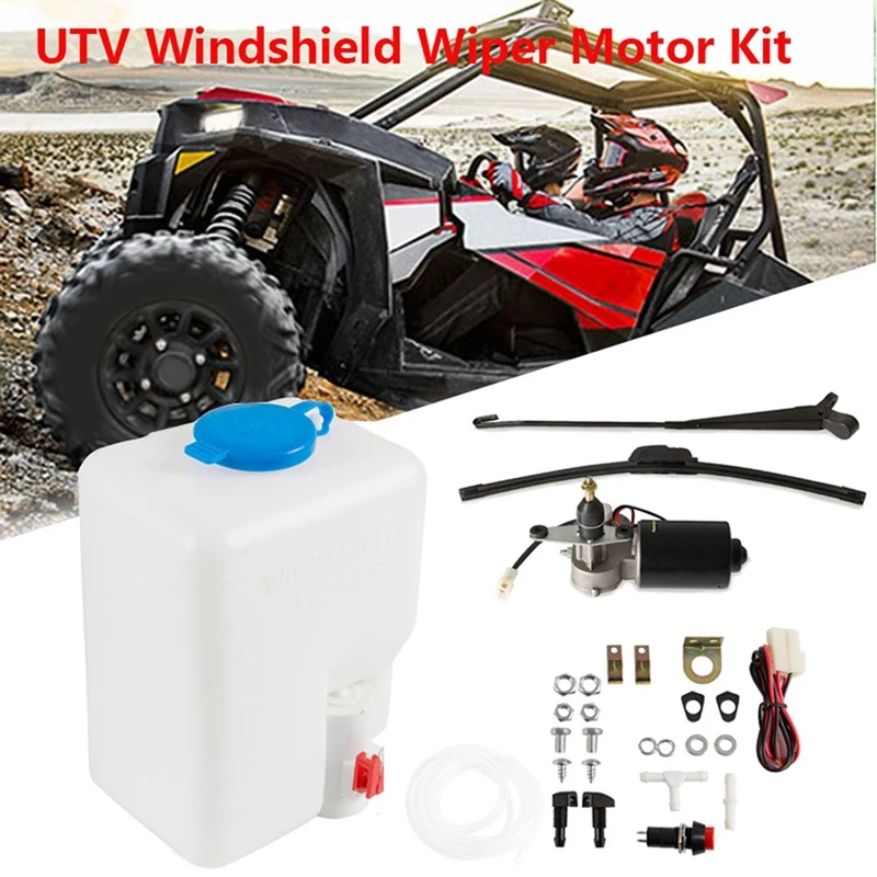 Univerzálna zostava súpravy na stierač čelného skla Elektrický skla s fľašou na sprej pre Kawasaki Polaris Ranger RZR 900 Honda Parts