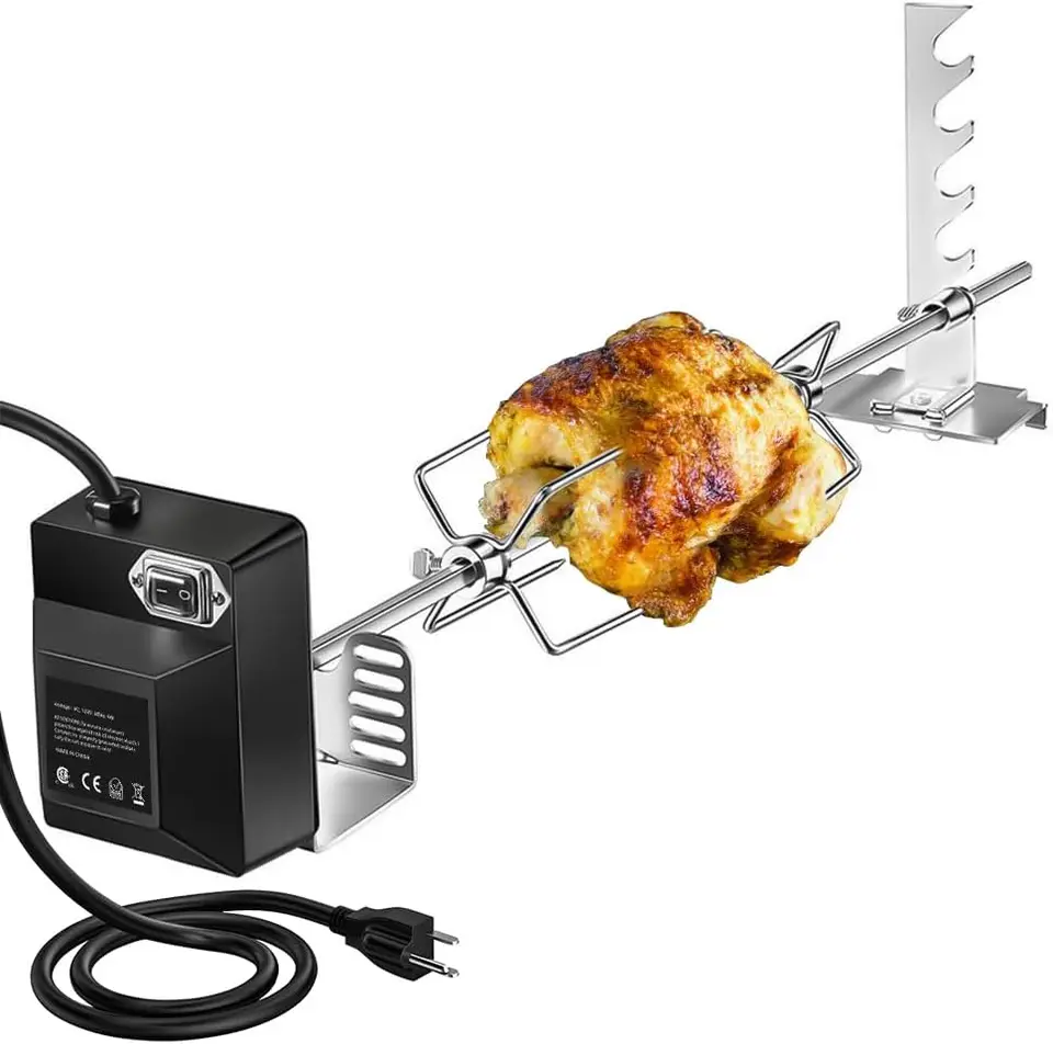 Univerzálna ťažká súprava BBQ Rotisserie pre grily, 4W 220V Rotisserie Grills Kit Electric Motor pre plynové grily domov vonku vonku