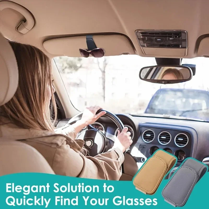 Univerzálne auto automatické slnečné slnečné žiarenie klipové klipové okuliare držiak na kožené okuliare Magnetický multifunkčný automobil