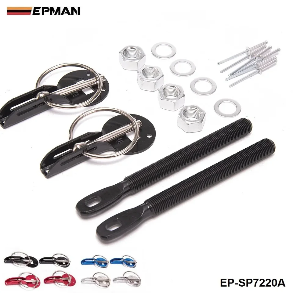 Univerzálne auto hliníkové čierne závodné kapucňa kapucňa kapota PIN Lock Locking Sport Kit pre Audi TT/S3/pre sedadlo Leon EP-SP7220A-Black