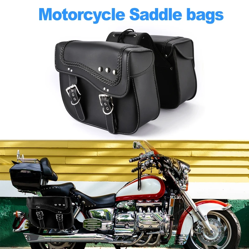 Univerzálne sedlové tašky na bočné motocykle Pu kožené motocykle bočné náradie batožinové vrecká (s/bez lebky)