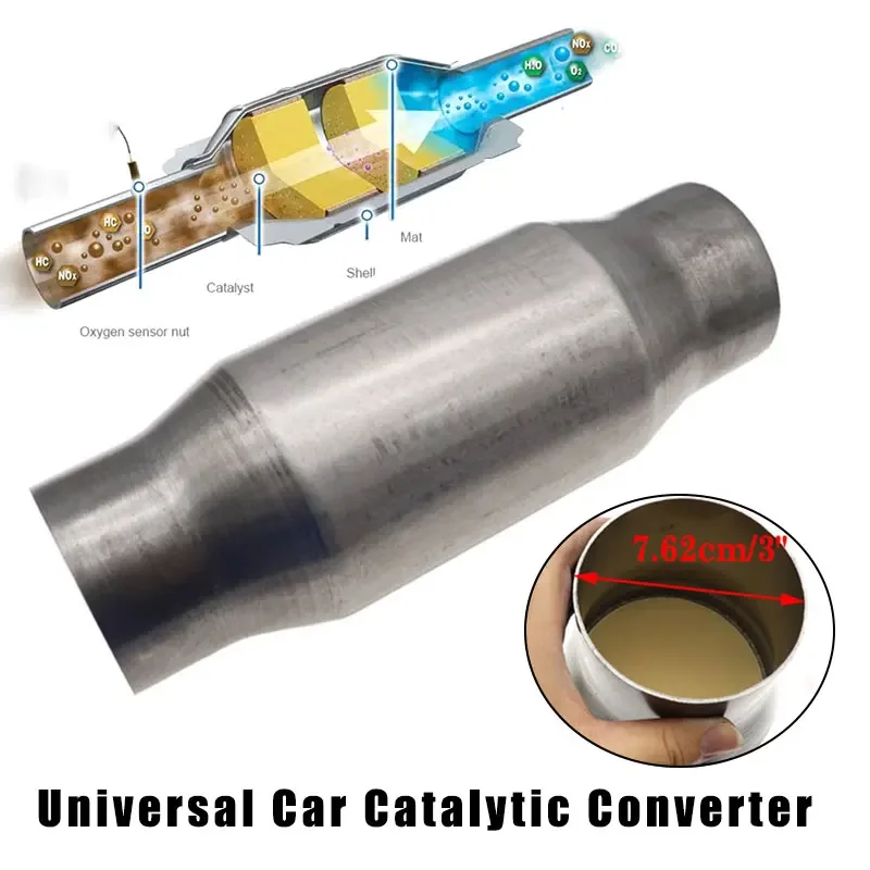 Univerzálny 3inch/7,62 cm automobilový katalyzátor Čistý športový výfuk 400 Vstup/výstupný výfukový systém z nehrdzavejúcej ocele Zvar