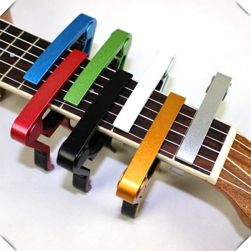 Univerzálny hliníkový capo akustický gitarový transpozícia klip ukulele Transponujú klipy na gitarové doplnky diely