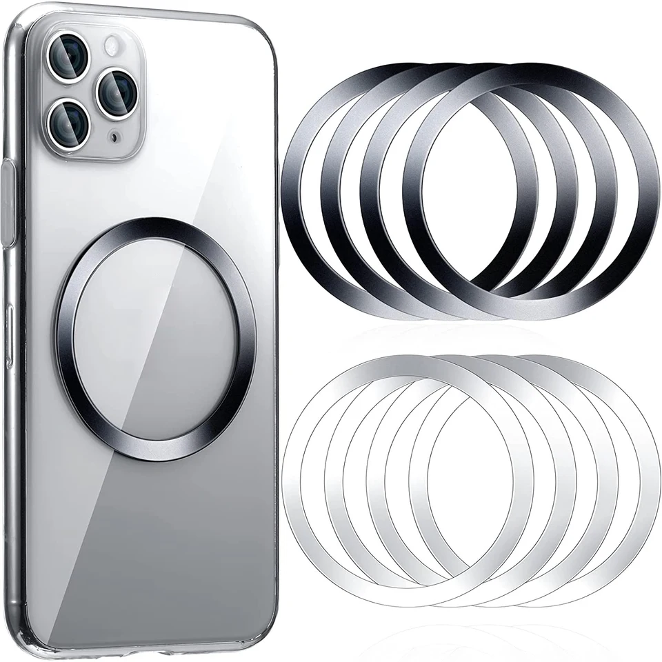 Univerzálny kovový prsteň pre kovovú nálepku pre Magsafe Wireless Charger Mangetický držiak na auto držiak na držiak na montáž Magnetový doskový doska Železná plech