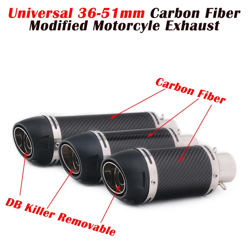 Univerzálny motocykel Leo Vince Výfuk úniku modifikovaný uhlíkom Leovince tlmix Emark tlmič Tuffler DB Killer pre R15 Duke125 CBR500