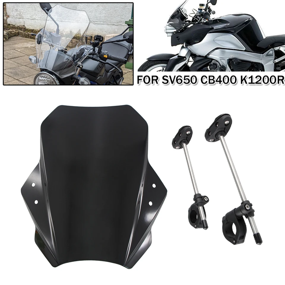 Univerzálny motocykel čelného skla čelného skla Dym Dym Deflector pre CB400 CB750 CB1000R pre Suzuki Bandit SV 650 GSF pre K1200R