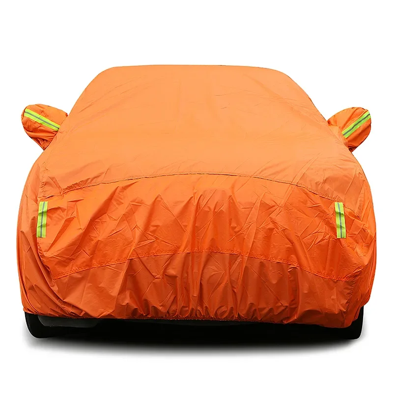 Univerzálny oranžový kryt automobilu Outdoor Sun Dust Ochrana UV Ochrana plná krytina automobilu Auto -Protector Dashrell pre BMW Audi Hyundai