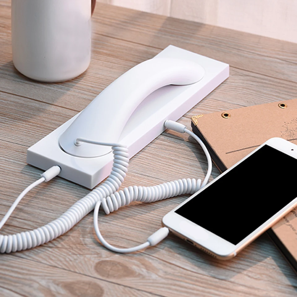 Univerzálny retro telefónny prijímač slúchadlá Smartphone Hlavné súprava 3,5 mm pevná linka mikrofón