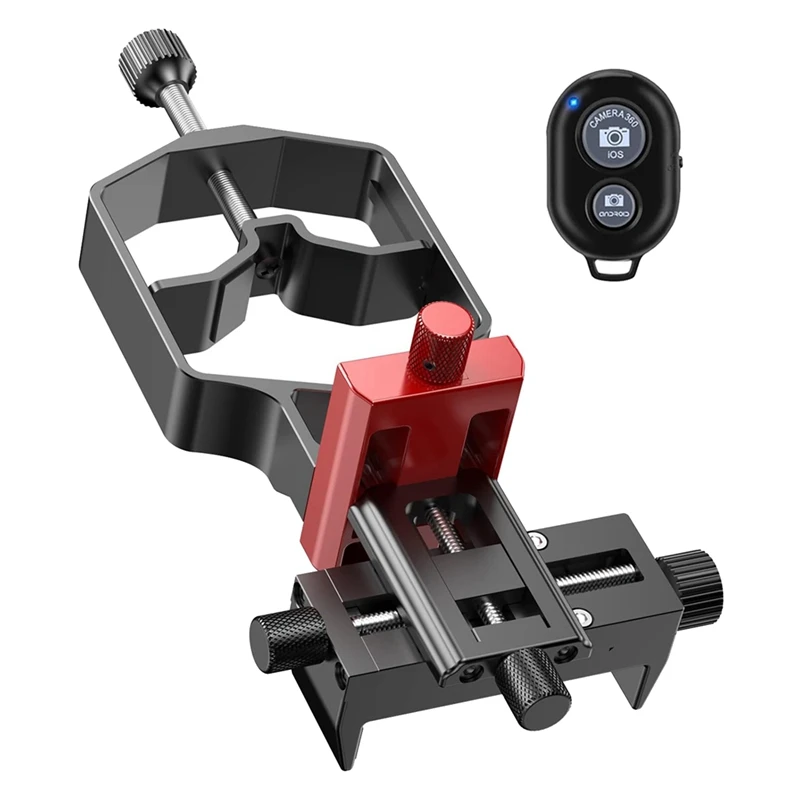 Univerzálny rozsah telefónu Digiscope Adapter Metal Telescope Mount 3AXIS Smartphone Držiak na špinenie rozsahu s diaľkovým ovládačom