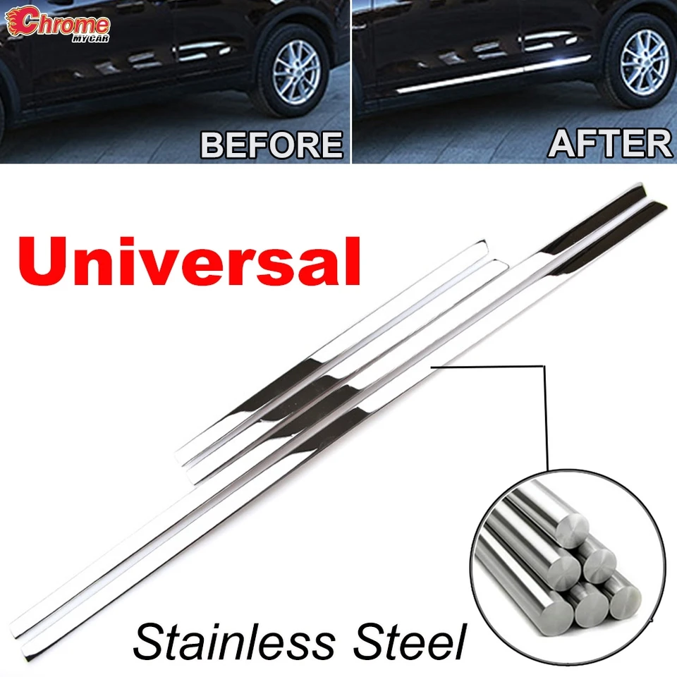 Univerzálny štýl automobilu Chrome Dvery Body Lisming Cover Cover Strips pre Nissan Qashqai Honda HR-V Toyota Highlander Mazada CX-5