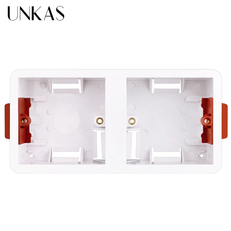 Unkas 172mm Mount Box 86 Gang Typ 2 Gang pre sadrovú dosku 34 mm Hĺbka suchej podšívky Plátec Piastrová suchú stenu Spínač Skladací