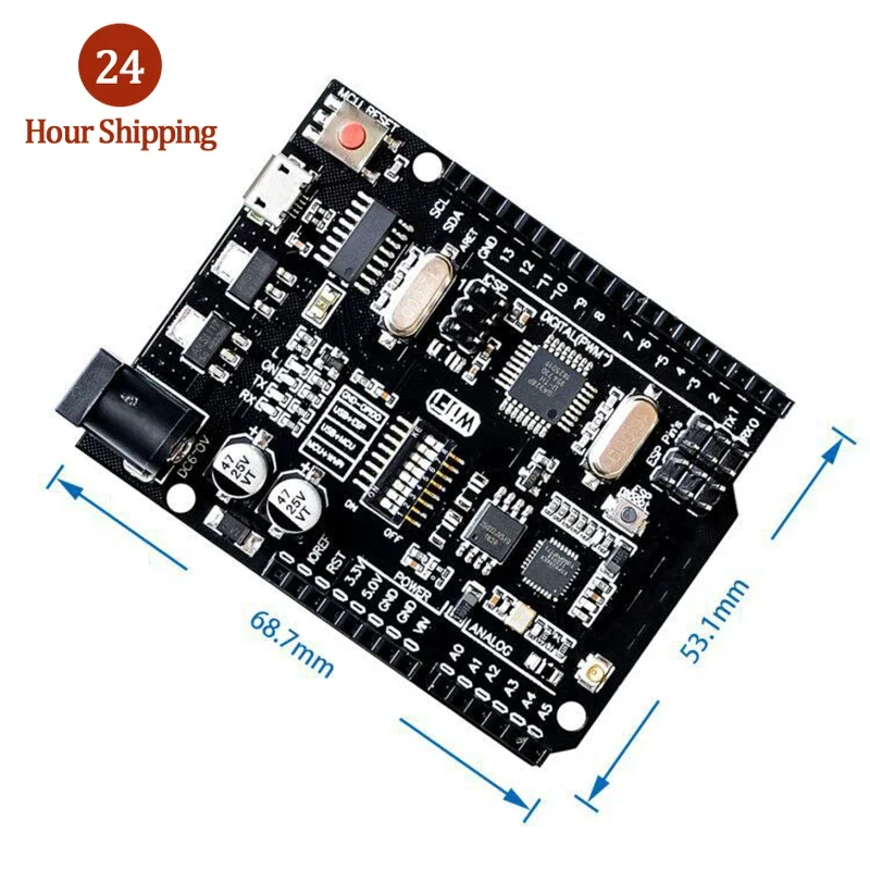 Uno R3 + WiFi Atmega328p + ESP8266 (32 MB Pamäť) USB-TTL CH340G pre Arduino Uno Nodemcu Wemos ESP8266 Jeden nový príchod