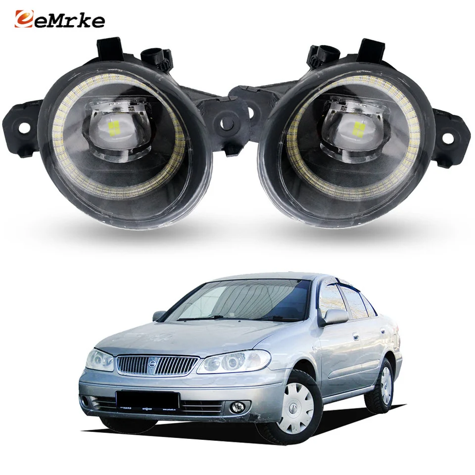 Upgrade LED hmlové svetlá Angel Eyes Drl pre Nissan Sunny N16 2003-2009 Denná lampa s hmla
