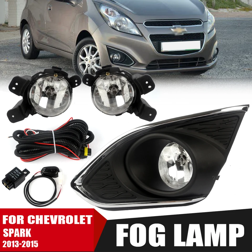 Upgrade pre predný nárazník hmlové žiarovky pre Chevrolet Spark 2013 2014 2015 Verzia Dodatočný spínač FOGLEGTH SPÍNA + zapojenie