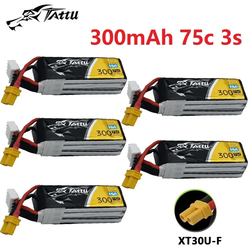 Upgrade Tattu 300MAH 3S 11.4V 75C LiP batérie s XT30 zástrčkou pre RC Helikoptéru QuadCopter FPV Racing Drone Diesta 11.4V batéria