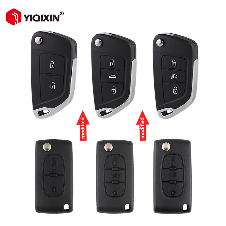 Upravené vzdialené vozidlo s kľúčom s diaľkovým autom pre Peugeot 107 207 307 407 306 308 408 508 Partner pre Citroen с2 C4 с3 с5 C6 Berlingo Picasso