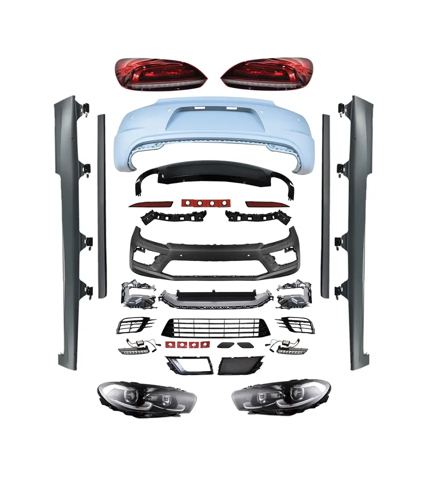 Upraviť diely automobilov Scirocco 2010-2014 facelift 2015- R Tunenie automatické diely pre súpravy tela volkswagenu s hlavným svetlometovým zadným svetlometom