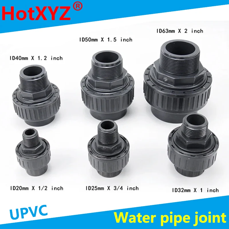 UPVC Union Pipe Karty Union Water Potrubný konektor plastová trubica adaptér Záhradná rastlinná zavlažovacia príslušenstvo 1 ks