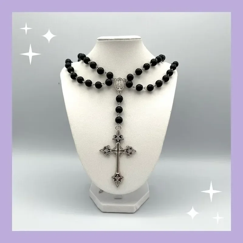 Upír ruženec choker modlitba korálky pentagram korálkový obchod Trad Goth Cross Halloween prívesok čarodejnícke kúzlo goth šperky kreativita nový