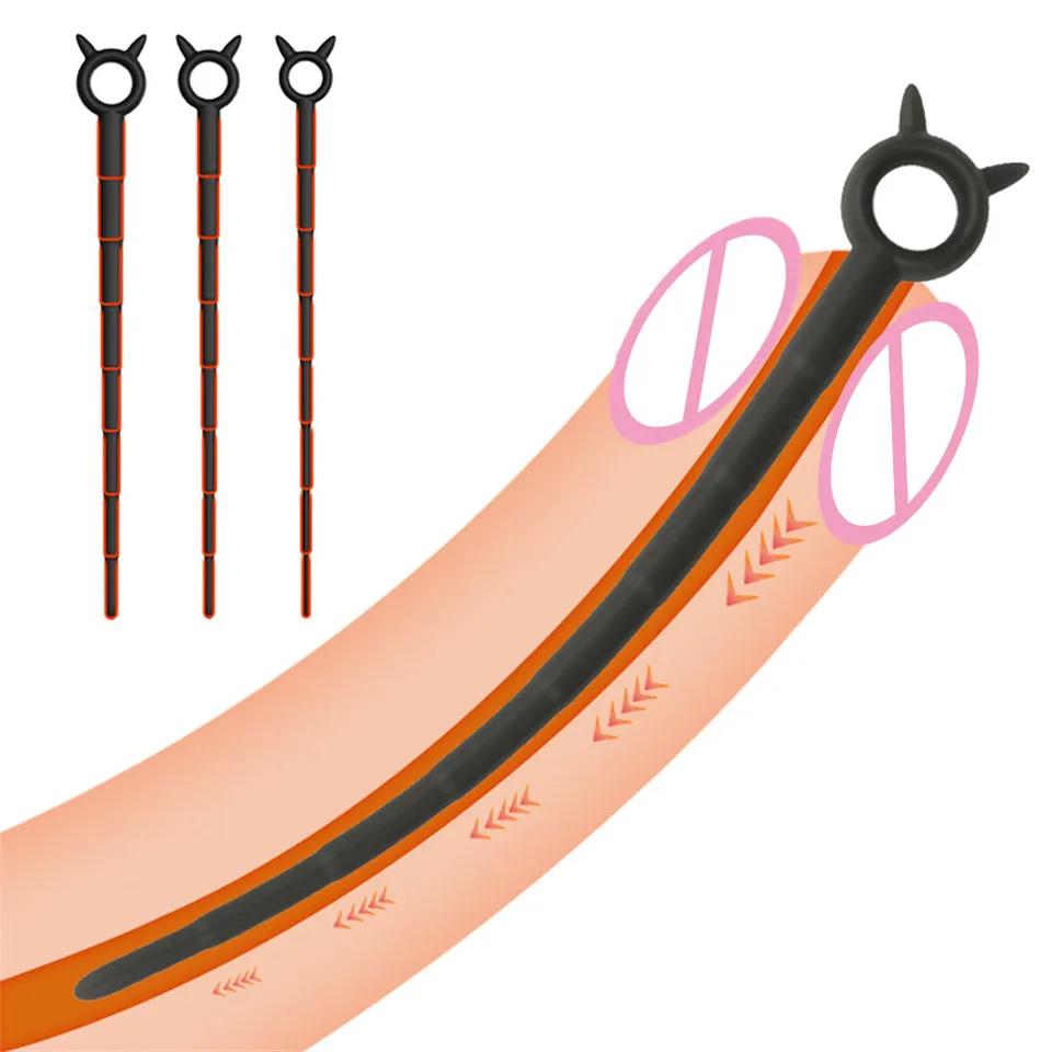 Uretrálna zástrčka silikónový penis vložte tyč močovej trubice stimulátor stimulátor koní dilatátor bdsm mužov sexuálne hračky erotické výrobky