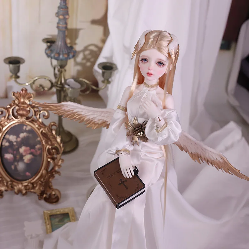 Uriel Bjd Doll 1/4 Fantasy Angel Magic Wing Clan Saint Greek Mytology Metal Tassel Msd Resin Detské bábiky Dievčatá