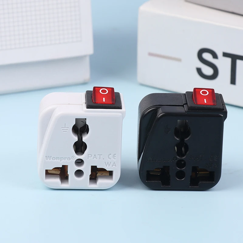 US 2 Pin Plug Adapter Converter AC100 ~ 250V 10A s hlavným indikátorom prepínača LED diódy WSA-6 Elektrický zátk