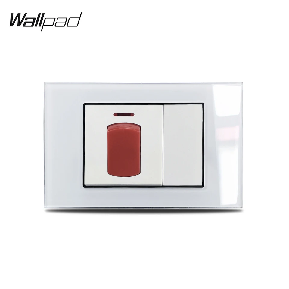 US 20A Ohriepka vody Wallpad L3 Crystal White Glass 118*75 mm au It Il 20 amp na prerušení s LED s LED