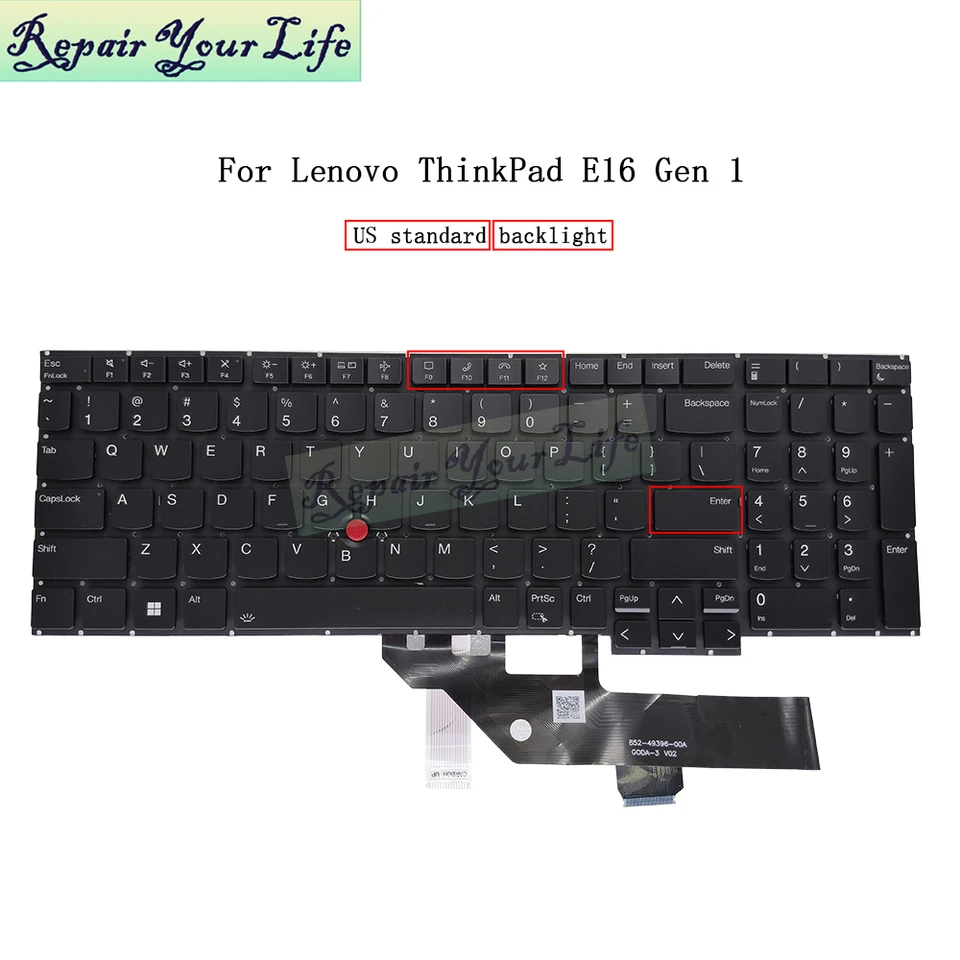 US Bullt Keyboard pre Lenovo ThinkPad E16 Gen 1 21jn USA anglické klávesnice pre notebook podsvietenia SN21K54282 SN21K54208 PK132Y93B00
