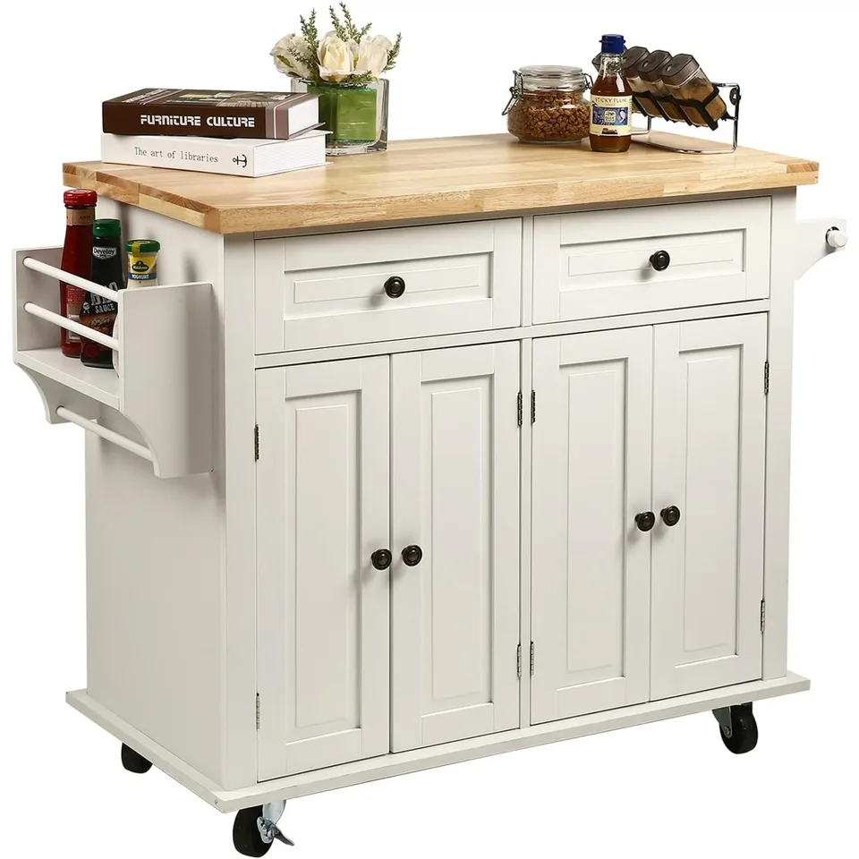 US Kitchen Island CART, kuchynský bar a servírovanie vozíka Valcovanie na kolieska