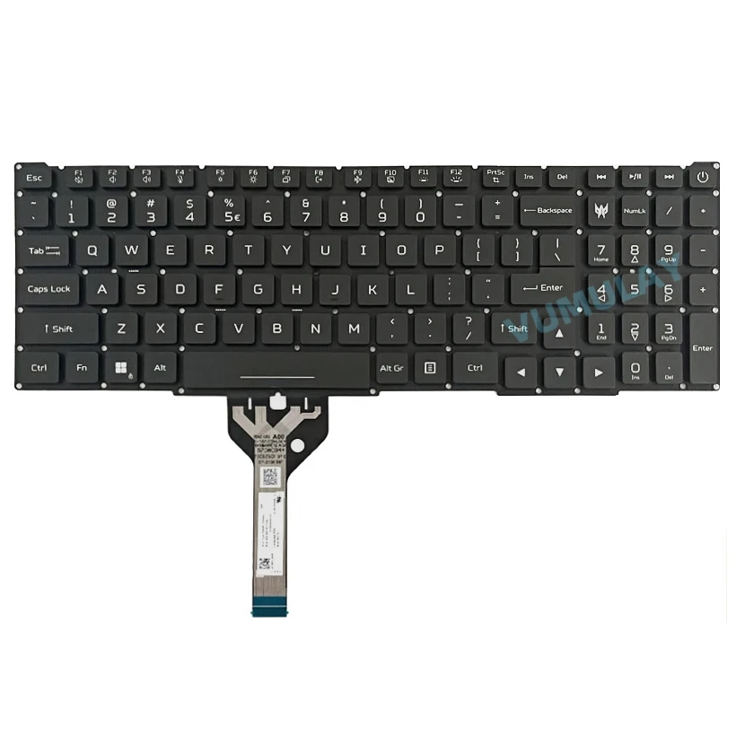US RGB Backlit Keyboard pre Acer Predator Helios Neo16 PHN16-72 PHN16-71 N23C12, NEO18 PHN18-71 PHN18-71-71NG N23C13